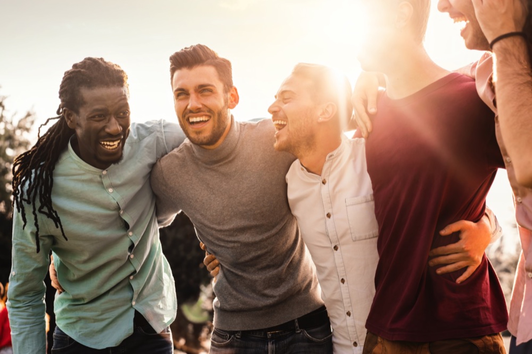 Friends laughing together